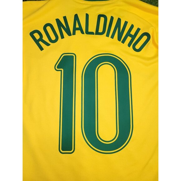 Ronaldinho Brazil 2006 World Cup Home Soccer Jersey Shirt XL SKU# 103889 - Picture 3 of 9